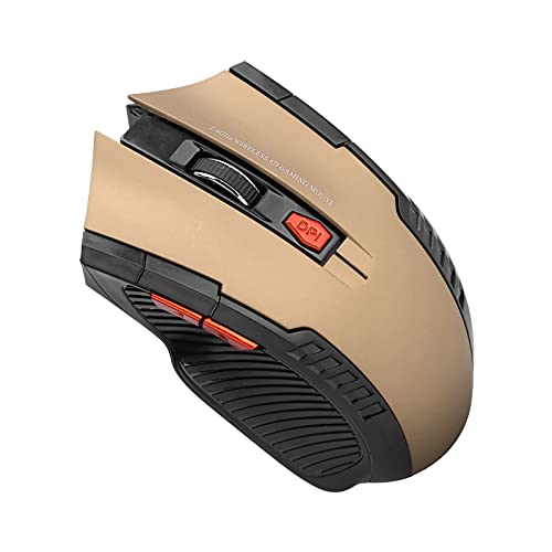 Dpofirs USB Universal Optical Mouse für Computer, 1000/1200 / 1600DPI 3 Stufen Einstellbare DPI-Funkmaus mit USB-Empfänger für das Büro, Ergonomic Design Mouse für Den PC (Gold) von Dpofirs