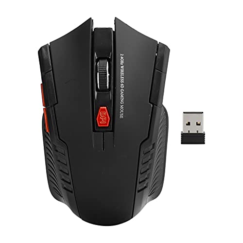 Dpofirs USB Universal Optical Mouse für Computer, 1000/1200 / 1600DPI 3 Stufen Einstellbare DPI-Funkmaus mit USB-Empfänger für das Büro, Ergonomic Design Mouse für Den PC (Schwarz) von Dpofirs