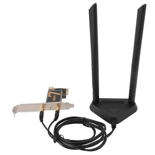 Dpofirs Wireless Network Card Adapter, PCI EX1 WiFi -Kartenplatzierung und Spiele WiFi7 BE200NGW Desktop PC 8DB -Antenne Fixes Signal (Mit Abnehmbarer erweiterter Antennenbasis) von Dpofirs