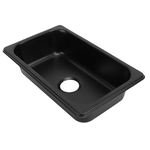 Edelstahlspüle, Küchenspüle, Wohnmobilspüle, Rechteckiges Handwaschbecken, 40 mm Abwasserabgang, für Workstation Prep Kitchen Bar Sink (Sprühen Sie Schwarz GR-1465B) von Dpofirs