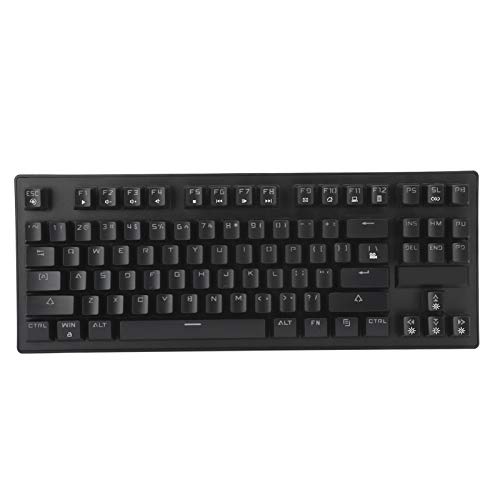 Kabelgebundene Gaming-Tastatur 87 Tasten, Mechanische USB-LED-Punk-Tastatur mit Lichteinstellung, mit Lichtverstellbarem Streamer, Ergonomischem Lichtbogendesign, für Home-Office-Notebook-Desktop-Comp von Dpofirs