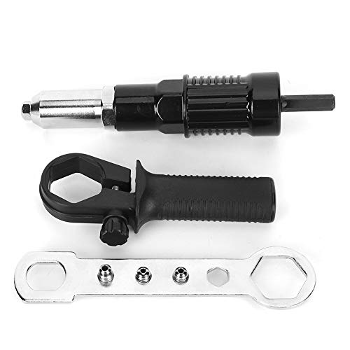 Nietpistolen-Adapter-Kit, 123 X 26 Mm Griff 149 X 35 Mm Schraubenschlüssel 173 X 35 Mm Adapter 4 X Nietkopf Zubehör aus Legiertem Stahl für Elektrische Nietbohrer von Dpofirs