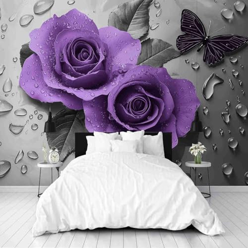 D Stil Rose Tapeten Wohnzimmer Blumen Schmetterling Motivtapete 3D Tapete Romantisch Wassertropfen Wanddeko Schlafzimmer Flur Badezimmer Fototapete Panoram 400x280 cm D Stil Rose Tapeten Wohnzimmer Blumen Schmetterling Motivtapete 3D Tapete Romantisch Wassertropfen Wanddeko Schlafzimmer Flur Badezimmer Fototapete Panoram 400x280 cm von Dppyuxa