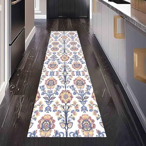 Dppyuxa Barock Blume Teppich Läufer Geblümt Dahlie Waschbar & rutschfest, Küchenteppich für Küche, Flur Flurteppich Lang Retro Muster Küchenläufer Schmutzabweisend 80x200 cm Dppyuxa Barock Blume Teppich Läufer Geblümt Dahlie Waschbar & rutschfest, Küchenteppich für Küche, Flur Flurteppich Lang Retro Muster Küchenläufer Schmutzabweisend 80x200 cm von Dppyuxa