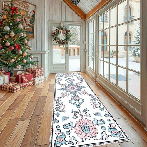 Dppyuxa Boho Blumen Teppich Läufer Flur Rustikal Pflanze Lang Waschbar und rutschfest Landhausstil Geblümt Küchenläufer Flurteppich für Küche & Eingangsbereich Dppyuxa Boho Blumen Teppich Läufer Flur Rustikal Pflanze Lang Waschbar und rutschfest Landhausstil Geblümt Küchenläufer Flurteppich für Küche & Eingangsbereich von Dppyuxa