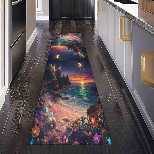 Dppyuxa Fantasie Landschaft Teppich Läufer Küsten Ozean Waschbar & rutschfest, Küchenteppich für Küche, Flur Flurteppich Lang Natur Sonnenuntergang Küchenläufer Schmutzabweisend 80x200 cm Dppyuxa Fantasie Landschaft Teppich Läufer Küsten Ozean Waschbar & rutschfest, Küchenteppich für Küche, Flur Flurteppich Lang Natur Sonnenuntergang Küchenläufer Schmutzabweisend 80x200 cm von Dppyuxa