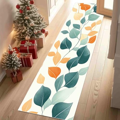 Dppyuxa Flurteppich Läufer Botanisch Blatt rutschfest und Waschbar, Teppich Lang für Flur und Küche Natur Pflanzen Küchenteppich Floral Stil Teppich Maschinenwaschbar 60x180 cm Dppyuxa Flurteppich Läufer Botanisch Blatt rutschfest und Waschbar, Teppich Lang für Flur und Küche Natur Pflanzen Küchenteppich Floral Stil Teppich Maschinenwaschbar 60x180 cm von Dppyuxa