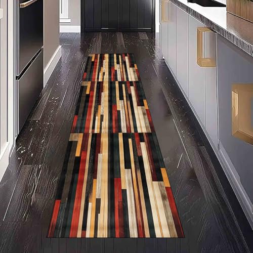Dppyuxa Geometrie Streifenmuster Teppich Läufer Modern Farbblock Waschbar & rutschfest, Küchenteppich für Küche, Flur Flurteppich Lang Abstrakt Linie Küchenläufer Schmutzabweisend 80x200 cm Dppyuxa Geometrie Streifenmuster Teppich Läufer Modern Farbblock Waschbar & rutschfest, Küchenteppich für Küche, Flur Flurteppich Lang Abstrakt Linie Küchenläufer Schmutzabweisend 80x200 cm von Dppyuxa