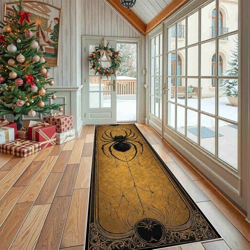 Dppyuxa Gothic Spinne Flurteppich Läufer Grusel Spinnennetz rutschfest und Waschbar, Teppich Lang für Flur und Küche Unheimlich Insekt Küchenteppich Teppich Maschinenwaschbar Dppyuxa Gothic Spinne Flurteppich Läufer Grusel Spinnennetz rutschfest und Waschbar, Teppich Lang für Flur und Küche Unheimlich Insekt Küchenteppich Teppich Maschinenwaschbar von Dppyuxa