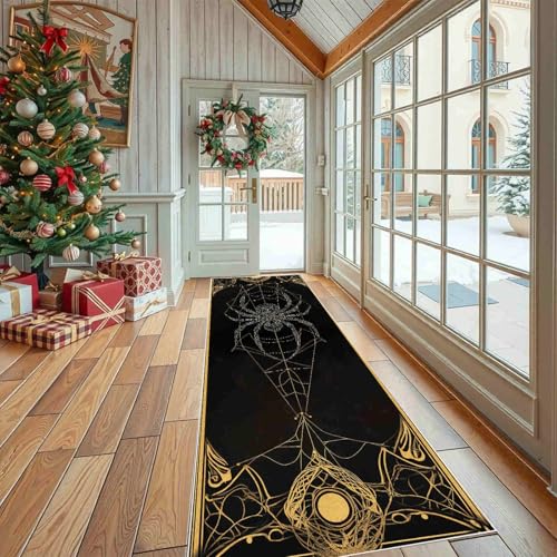 Dppyuxa Gothic Spinne Küchenläufer Art Deco Spinnennetz Waschbar und rutschfest Horror Insekten Teppich Läufer für Küche und Flur Küchenteppich Maschinenwaschbar Schmutzabweisend Dppyuxa Gothic Spinne Küchenläufer Art Deco Spinnennetz Waschbar und rutschfest Horror Insekten Teppich Läufer für Küche und Flur Küchenteppich Maschinenwaschbar Schmutzabweisend von Dppyuxa