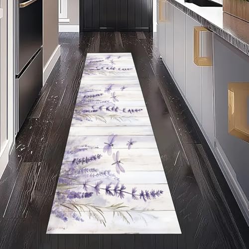 Dppyuxa Küchenteppich Rustikal Lavendel Waschbar und rutschfest, Rutschfester Teppich Botanisch Libelle für Küche Landhaus Holz Läufer Maschinenwaschbar und Schmutzabweisend für Flur 60x180 cm Dppyuxa Küchenteppich Rustikal Lavendel Waschbar und rutschfest, Rutschfester Teppich Botanisch Libelle für Küche Landhaus Holz Läufer Maschinenwaschbar und Schmutzabweisend für Flur 60x180 cm von Dppyuxa