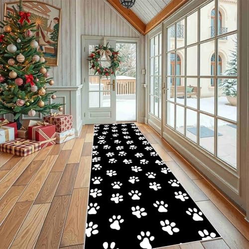 Dppyuxa Küchenteppich Tiermotiv Pfotenabdruck Waschbar rutschfest, Läufer Teppich für Küche und Flur Niedlich Hund Langer Flurteppich Cartoon Katze Bettvorleger 60x210 cm Dppyuxa Küchenteppich Tiermotiv Pfotenabdruck Waschbar rutschfest, Läufer Teppich für Küche und Flur Niedlich Hund Langer Flurteppich Cartoon Katze Bettvorleger 60x210 cm von Dppyuxa