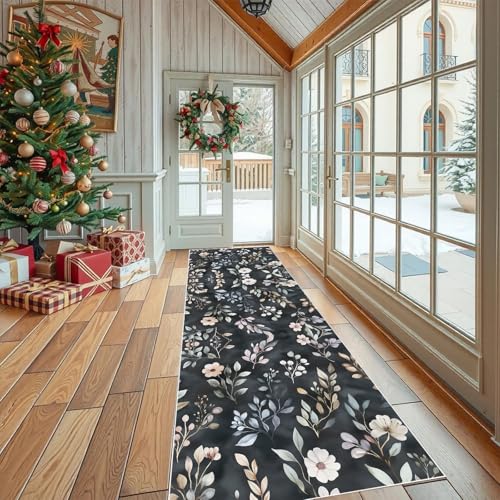 Dppyuxa Läufer für Flur und Küche Botanisch Blatt Teppich rutschfest Waschbarer Modern Muster Küchenteppich Elegant Pflanze Langer Flurteppich Schmutzabweisend für Eingang Schlafzimmer 80x200 cm Dppyuxa Läufer für Flur und Küche Botanisch Blatt Teppich rutschfest Waschbarer Modern Muster Küchenteppich Elegant Pflanze Langer Flurteppich Schmutzabweisend für Eingang Schlafzimmer 80x200 cm von Dppyuxa