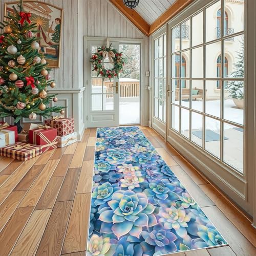 Dppyuxa Läufer für Flur und Küche Botanisch Sukkulente Teppich rutschfest Waschbarer Bunt Pflanze Küchenteppich Modern Kaktus Langer Flurteppich Schmutzabweisend für Eingang Schlafzimmer 80x200 cm Dppyuxa Läufer für Flur und Küche Botanisch Sukkulente Teppich rutschfest Waschbarer Bunt Pflanze Küchenteppich Modern Kaktus Langer Flurteppich Schmutzabweisend für Eingang Schlafzimmer 80x200 cm von Dppyuxa
