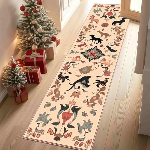 Dppyuxa Läufer für Küche Flur Tiere Hund Rutschfester Teppich Waschbar, Küchenläufer Traditionell Vögel Maschinenwaschbar Flurteppich Lang Rustikal Blumen Küchenteppich 80x240 cm Dppyuxa Läufer für Küche Flur Tiere Hund Rutschfester Teppich Waschbar, Küchenläufer Traditionell Vögel Maschinenwaschbar Flurteppich Lang Rustikal Blumen Küchenteppich 80x240 cm von Dppyuxa