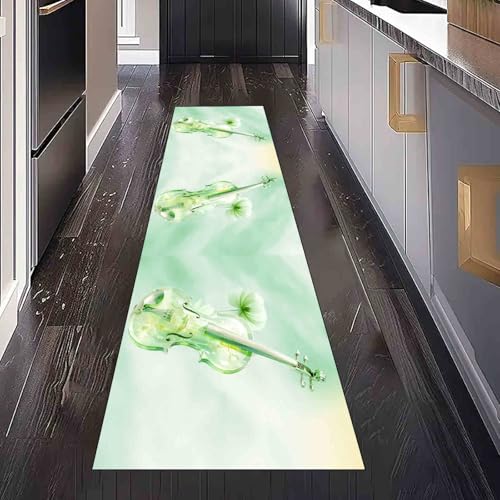 Dppyuxa Modern Geige Küchenteppich Minimalistisch Instrument Waschbar rutschfest, Läufer Teppich für Küche und Flur Langer Flurteppich Elegant Blumen auch als Bettvorleger 60x210 cm Dppyuxa Modern Geige Küchenteppich Minimalistisch Instrument Waschbar rutschfest, Läufer Teppich für Küche und Flur Langer Flurteppich Elegant Blumen auch als Bettvorleger 60x210 cm von Dppyuxa