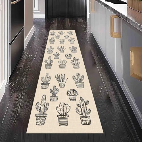 Dppyuxa Teppich Läufer Flur Botanisch Kaktus Lang Waschbar und rutschfest Handgezeichnet Pflanze Küchenläufer Skizze Sukkulente Flurteppich für Küche & Eingangsbereich 60x150 cm Dppyuxa Teppich Läufer Flur Botanisch Kaktus Lang Waschbar und rutschfest Handgezeichnet Pflanze Küchenläufer Skizze Sukkulente Flurteppich für Küche & Eingangsbereich 60x150 cm von Dppyuxa