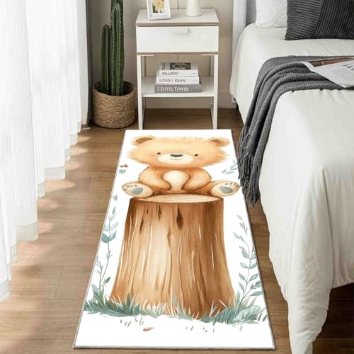 Dppyuxa Teppich Läufer Flur Cartoon Bär Lang Waschbar und rutschfest Waldtiere Holz Küchenläufer Handgezeichnet Gras Flurteppich für Küche & Eingangsbereich 60x150 cm Dppyuxa Teppich Läufer Flur Cartoon Bär Lang Waschbar und rutschfest Waldtiere Holz Küchenläufer Handgezeichnet Gras Flurteppich für Küche & Eingangsbereich 60x150 cm von Dppyuxa