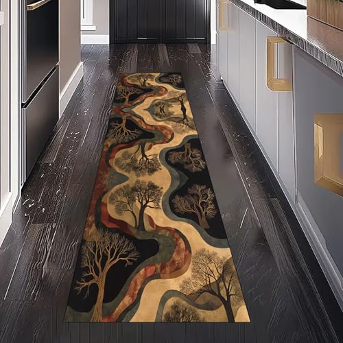 Dppyuxa Teppich Läufer Flur Natur Landschaft rutschfest und Waschbar Waldlandschaft Baum Küchenläufer lang für die Küche Botanisch Blatt Flurteppich auch als Bettvorleger für Schlafzimmer 60x150 cm Dppyuxa Teppich Läufer Flur Natur Landschaft rutschfest und Waschbar Waldlandschaft Baum Küchenläufer lang für die Küche Botanisch Blatt Flurteppich auch als Bettvorleger für Schlafzimmer 60x150 cm von Dppyuxa