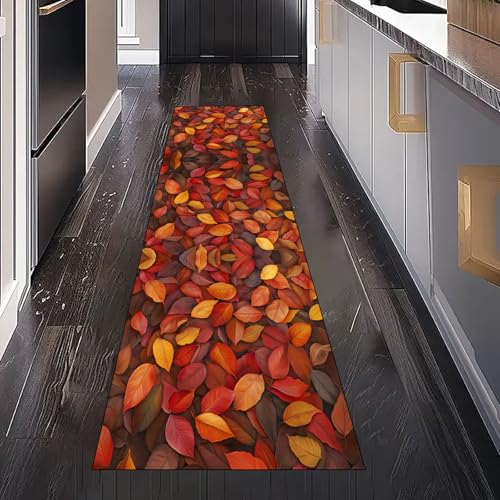 Dppyuxa Teppich Läufer Flur Natur Laub rutschfest und Waschbar Waldlandschaft Blatt Küchenläufer lang für die Küche Rustikaler Herbst Flurteppich auch als Bettvorleger für Schlafzimmer 60x150 cm Dppyuxa Teppich Läufer Flur Natur Laub rutschfest und Waschbar Waldlandschaft Blatt Küchenläufer lang für die Küche Rustikaler Herbst Flurteppich auch als Bettvorleger für Schlafzimmer 60x150 cm von Dppyuxa