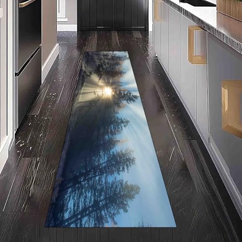 Dppyuxa Teppich Läufer Flur Natur Sonnenaufgang Lang Waschbar und rutschfest Landschaft Wald Küchenläufer Nebel Tanne Flurteppich für Küche & Eingangsbereich 60x150 cm Dppyuxa Teppich Läufer Flur Natur Sonnenaufgang Lang Waschbar und rutschfest Landschaft Wald Küchenläufer Nebel Tanne Flurteppich für Küche & Eingangsbereich 60x150 cm von Dppyuxa