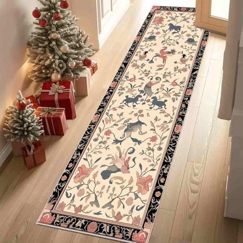 Dppyuxa Teppich Läufer Flur Retro Tiere Lang Waschbar und rutschfest Blumen Muster Küchenläufer Ethno Vögel Flurteppich für Küche & Eingangsbereich 60x150 cm Dppyuxa Teppich Läufer Flur Retro Tiere Lang Waschbar und rutschfest Blumen Muster Küchenläufer Ethno Vögel Flurteppich für Küche & Eingangsbereich 60x150 cm von Dppyuxa
