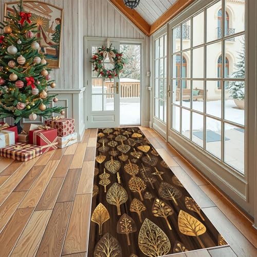 Dppyuxa Teppich Läufer Flur Rustikaler Holz rutschfest und Waschbar Abstrakter Wald Küchenläufer lang für die Küche Botanisch Baum Flurteppich auch als Bettvorleger für Schlafzimmer 60x150 cm Dppyuxa Teppich Läufer Flur Rustikaler Holz rutschfest und Waschbar Abstrakter Wald Küchenläufer lang für die Küche Botanisch Baum Flurteppich auch als Bettvorleger für Schlafzimmer 60x150 cm von Dppyuxa