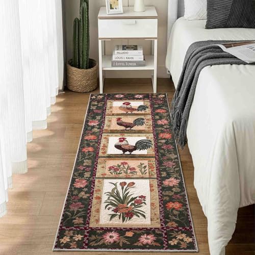 Küchenläufer Landhausstil Hahn Waschbar und Rutschfest Bauernhaus Geblümt Teppich Läufer für Küche und Flur Patchwork Hühnerliebhaber Küchenteppich Maschinenwaschbar Schmutzabweisend 80x300 cm Küchenläufer Landhausstil Hahn Waschbar und Rutschfest Bauernhaus Geblümt Teppich Läufer für Küche und Flur Patchwork Hühnerliebhaber Küchenteppich Maschinenwaschbar Schmutzabweisend 80x300 cm von Dppyuxa