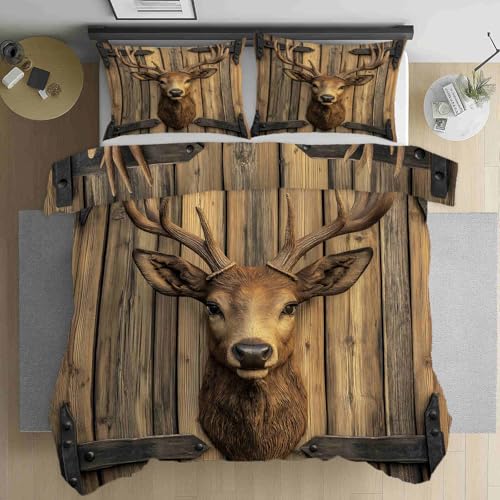 Landhausstil Hirsch Bügelfreie Bettwäsche Set 135x200 Bauernhaus Scheunentor Bettbezug 3 Teiliges Rustikaler Tier Deckenbezug mit Reißverschluss 2 Kissenbezug 80x80 Weich Mikrofaser Schlafzimmer Landhausstil Hirsch Bügelfreie Bettwäsche Set 135x200 Bauernhaus Scheunentor Bettbezug 3 Teiliges Rustikaler Tier Deckenbezug mit Reißverschluss 2 Kissenbezug 80x80 Weich Mikrofaser Schlafzimmer von Dppyuxa
