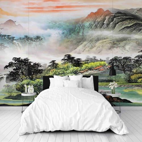 Landschaftsmalerei Natur Fototapete 3D Effekt Traditionell Berg Wandtapete Schlafzimmer Rustikaler See Vliestapete Wanddeko Wallpaper Dekoration Tapete Zimmer Wohnzimmer Cafe 450x315 cm Landschaftsmalerei Natur Fototapete 3D Effekt Traditionell Berg Wandtapete Schlafzimmer Rustikaler See Vliestapete Wanddeko Wallpaper Dekoration Tapete Zimmer Wohnzimmer Cafe 450x315 cm von Dppyuxa