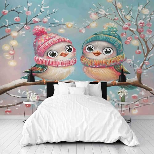 Malerei Vogel Tapeten Wohnzimmer Süß Tier Motivtapete 3D Tapete Natur Kirschemuster Wanddeko Schlafzimmer Flur Badezimmer Fototapete Panoram 400x280 cm Malerei Vogel Tapeten Wohnzimmer Süß Tier Motivtapete 3D Tapete Natur Kirschemuster Wanddeko Schlafzimmer Flur Badezimmer Fototapete Panoram 400x280 cm von Dppyuxa