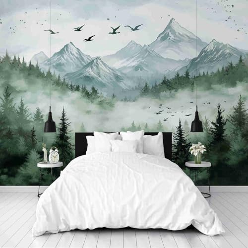 Natur Landschaft Berg Tapeten Wanddeko Waldlandschaft Tanne Fototapete Vliestapete Tintenmalerei Nebel Wandtapete 3D Wohnzimmer Schlafzimmer Wandbild Kinderzimmer Wandbild 360x256 cm Natur Landschaft Berg Tapeten Wanddeko Waldlandschaft Tanne Fototapete Vliestapete Tintenmalerei Nebel Wandtapete 3D Wohnzimmer Schlafzimmer Wandbild Kinderzimmer Wandbild 360x256 cm von Dppyuxa