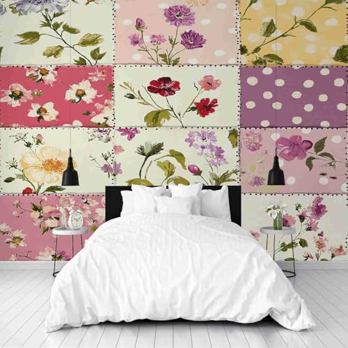 Patchwork Geblümt Fototapete 3D Landhausstil Quadrat Tapete Flur Geometrie Blumen Wandtapete Vliestapete Wasserdicht Atmungsaktiv Wohnzimmer Schlafzimmer Kinderzimmer Dekorieren 250x175 cm Patchwork Geblümt Fototapete 3D Landhausstil Quadrat Tapete Flur Geometrie Blumen Wandtapete Vliestapete Wasserdicht Atmungsaktiv Wohnzimmer Schlafzimmer Kinderzimmer Dekorieren 250x175 cm von Dppyuxa
