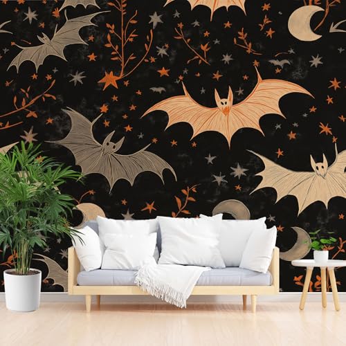 Tierdruck Fledermaus Tapeten Wanddeko Fantasy Mond Fototapete Vliestapete Schwarz Wandtapete 3D Wohnzimmer Schlafzimmer Wandbild Kinderzimmer Wandbild 360x256 cm Tierdruck Fledermaus Tapeten Wanddeko Fantasy Mond Fototapete Vliestapete Schwarz Wandtapete 3D Wohnzimmer Schlafzimmer Wandbild Kinderzimmer Wandbild 360x256 cm von Dppyuxa