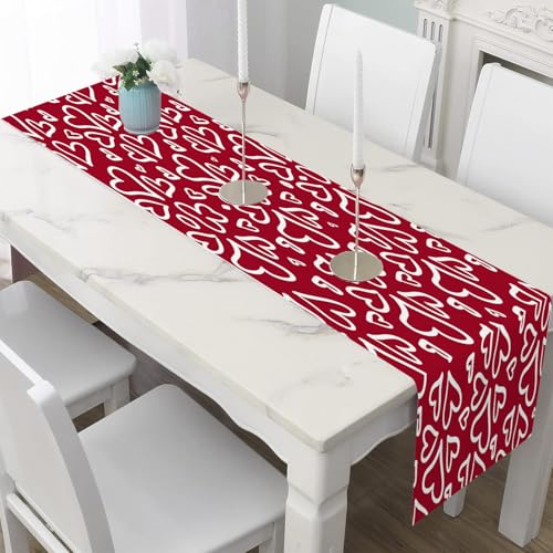 Tischläufer Leinen 30x120 cm Liebe Herzform Tischdeko für Esstisch & Küche Modern Muster Akzenttisch Dekor Romantisch Ich Liebe Dich Tischläufer für Feierlichkeiten Abwaschbar Tischläufer Leinen 30x120 cm Liebe Herzform Tischdeko für Esstisch & Küche Modern Muster Akzenttisch Dekor Romantisch Ich Liebe Dich Tischläufer für Feierlichkeiten Abwaschbar von Dppyuxa