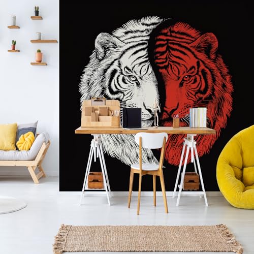 Yin-Yang-Tiger Wallpaper Küche Symbolisches Tier Vliestapete 3D Effekt Wasserdicht Atmungsaktiv Wanddeko Kontrastgrafik Fototapete Schlafzimmer Tapeten Wohnzimmer 500x280 cm Yin-Yang-Tiger Wallpaper Küche Symbolisches Tier Vliestapete 3D Effekt Wasserdicht Atmungsaktiv Wanddeko Kontrastgrafik Fototapete Schlafzimmer Tapeten Wohnzimmer 500x280 cm von Dppyuxa