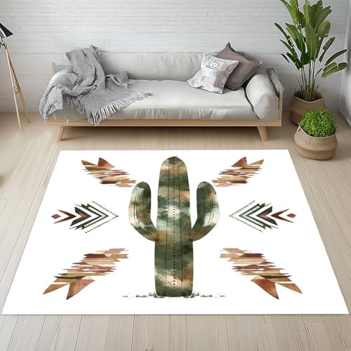 Dpvbffx Aquarell Kaktus Teppich Wohnzimmer, Rustikale Western Succulent Kurzflor Teppich 160x200 cm, Stammes Pflanzen Teppiche Antirutsch Waschbare Teppiche Kinderzimmer Schlafzimmer Bettvorleger Dpvbffx Aquarell Kaktus Teppich Wohnzimmer, Rustikale Western Succulent Kurzflor Teppich 160x200 cm, Stammes Pflanzen Teppiche Antirutsch Waschbare Teppiche Kinderzimmer Schlafzimmer Bettvorleger von Dpvbffx