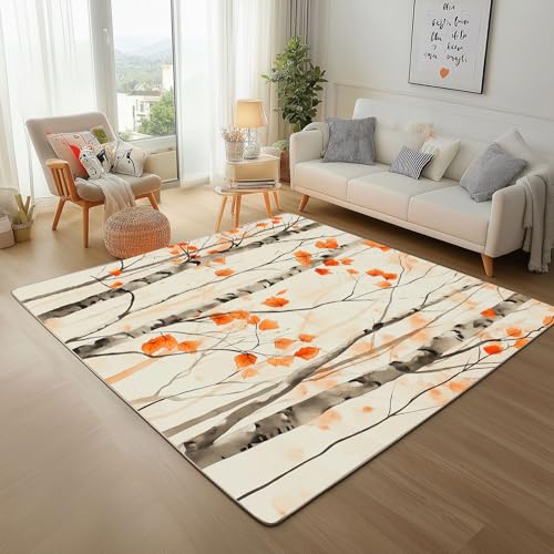 Dpvbffx Baum Blätter Teppich Groß 245x300 cm, Herbst Gelb Laub Waschbare Teppiche Antirutsch, Aquarell Wald Teppich Weich Kurzflor Fur Wohnzimmer Schlafzimmer Kinderzimmer Bettvorleger Dpvbffx Baum Blätter Teppich Groß 245x300 cm, Herbst Gelb Laub Waschbare Teppiche Antirutsch, Aquarell Wald Teppich Weich Kurzflor Fur Wohnzimmer Schlafzimmer Kinderzimmer Bettvorleger von Dpvbffx
