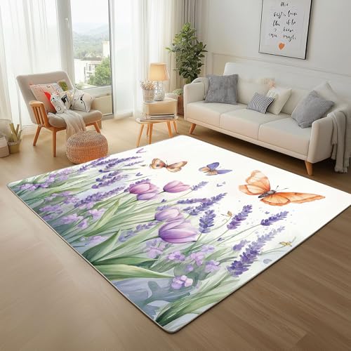 Dpvbffx Blumen Schmetterling Fußmatte 40x60 cm, Aquarell Pflanzen Floral Teppich Klein Rutschfest, Frühling Natur Botanisch Teppich Kurzflor, Teppiche Gegend Schmutzfangmatte fur Innen Outdoor Eingang Dpvbffx Blumen Schmetterling Fußmatte 40x60 cm, Aquarell Pflanzen Floral Teppich Klein Rutschfest, Frühling Natur Botanisch Teppich Kurzflor, Teppiche Gegend Schmutzfangmatte fur Innen Outdoor Eingang von Dpvbffx