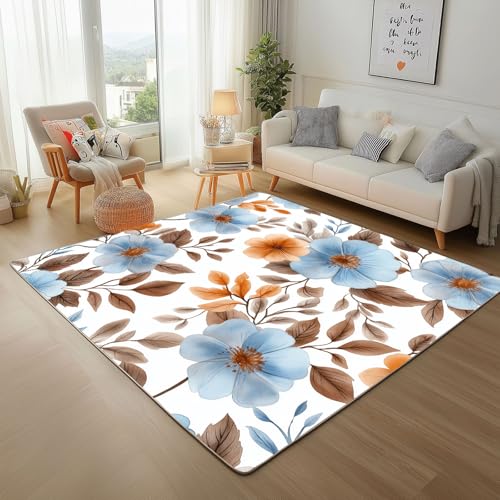 Dpvbffx Blumenmuster Fußmatte 50x80 cm, Pflanzen Blumen Blätter Teppich Klein rutschfest, Rustikal Floral Teppich Kurzflor, Waschbarer Teppiche Gegend Schmutzfangmatte fur Innen Outdoor Eingang Dpvbffx Blumenmuster Fußmatte 50x80 cm, Pflanzen Blumen Blätter Teppich Klein rutschfest, Rustikal Floral Teppich Kurzflor, Waschbarer Teppiche Gegend Schmutzfangmatte fur Innen Outdoor Eingang von Dpvbffx