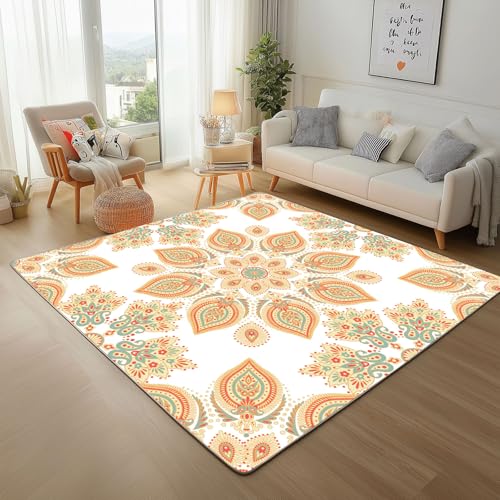 Dpvbffx Böhmen Blumen Fußmatte 60x90 cm, Boho Mandala Medaillon Teppich Klein rutschfest, Volkskunst Floral Teppich Kurzflor, Waschbarer Teppiche Gegend Schmutzfangmatte fur Innen Outdoor Eingang Dpvbffx Böhmen Blumen Fußmatte 60x90 cm, Boho Mandala Medaillon Teppich Klein rutschfest, Volkskunst Floral Teppich Kurzflor, Waschbarer Teppiche Gegend Schmutzfangmatte fur Innen Outdoor Eingang von Dpvbffx