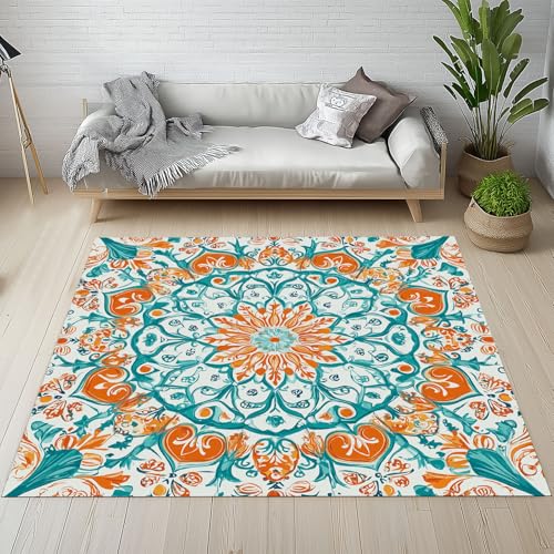 Dpvbffx Boho Mandala Fußmatte 50x80 cm, Vintage Abstrakte Blumen Teppich Klein rutschfest, Indisch Exotisch Böhmen Teppich Kurzflor, Teppiche Gegend Schmutzfangmatte fur Innen Outdoor Eingang Dpvbffx Boho Mandala Fußmatte 50x80 cm, Vintage Abstrakte Blumen Teppich Klein rutschfest, Indisch Exotisch Böhmen Teppich Kurzflor, Teppiche Gegend Schmutzfangmatte fur Innen Outdoor Eingang von Dpvbffx