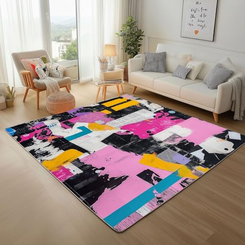 Dpvbffx Bunt Graffiti Fußmatte 40x60 cm, Hip Hop Modern Teppich Klein rutschfest, Grunge Abstrakte Teppich Kurzflor, Waschbarer Teppiche Gegend Schmutzfangmatte fur Innen Outdoor Eingang Dpvbffx Bunt Graffiti Fußmatte 40x60 cm, Hip Hop Modern Teppich Klein rutschfest, Grunge Abstrakte Teppich Kurzflor, Waschbarer Teppiche Gegend Schmutzfangmatte fur Innen Outdoor Eingang von Dpvbffx