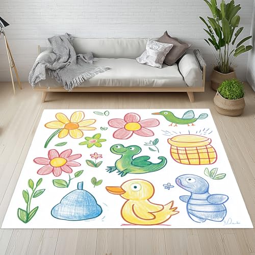 Dpvbffx Dinosaurier Ente Fußmatte 50x80 cm, Karikatur Handbemalt Teppich Klein rutschfest, Niedlich Tier Blumen Teppich Kurzflor, Waschbarer Teppiche Gegend Schmutzfangmatte fur Innen Outdoor Eingang Dpvbffx Dinosaurier Ente Fußmatte 50x80 cm, Karikatur Handbemalt Teppich Klein rutschfest, Niedlich Tier Blumen Teppich Kurzflor, Waschbarer Teppiche Gegend Schmutzfangmatte fur Innen Outdoor Eingang von Dpvbffx