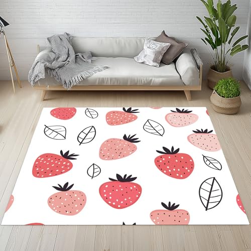 Dpvbffx Erdbeer Teppich rutschfest Weich, Karikatur Kawaii Obst Teppich Wohnzimmer 80x120 cm, Kinder Zimmer Dekor Teppiche Kurzflor Waschbare fur Schlafzimmer, Badezimmer, Kinderzimmer Dpvbffx Erdbeer Teppich rutschfest Weich, Karikatur Kawaii Obst Teppich Wohnzimmer 80x120 cm, Kinder Zimmer Dekor Teppiche Kurzflor Waschbare fur Schlafzimmer, Badezimmer, Kinderzimmer von Dpvbffx