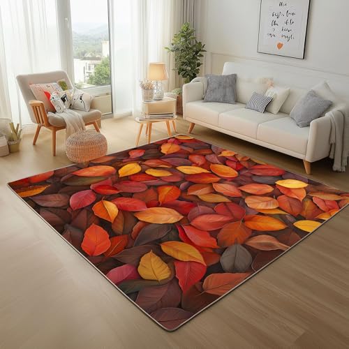 Dpvbffx Gelbe Blätter Teppich Wohnzimmer, Herbst Wald Laub Kurzflor Teppich 120x170 cm, Naturthema Teppiche Antirutsch Weich Waschbare Teppiche Kinderzimmer Schlafzimmer Bettvorleger Dpvbffx Gelbe Blätter Teppich Wohnzimmer, Herbst Wald Laub Kurzflor Teppich 120x170 cm, Naturthema Teppiche Antirutsch Weich Waschbare Teppiche Kinderzimmer Schlafzimmer Bettvorleger von Dpvbffx