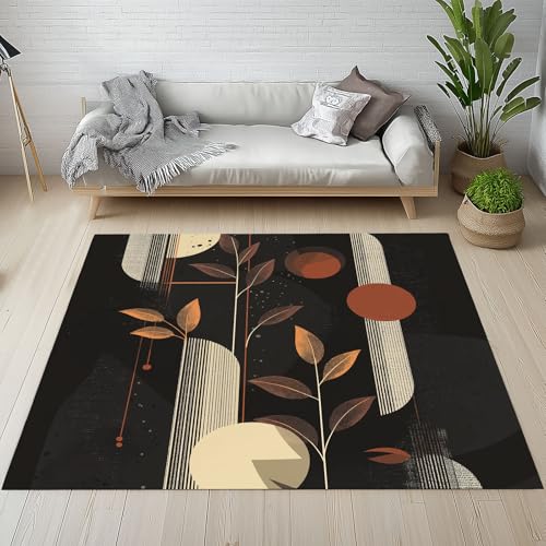 Dpvbffx Geometrisch Gestreift Teppich Wohnzimmer, Modern Mid Century Kurzflor Teppich 120x170 cm, Boho Pflanzen Blätter Teppiche Antirutsch Waschbare Teppiche Kinderzimmer Schlafzimmer Bettvorleger Dpvbffx Geometrisch Gestreift Teppich Wohnzimmer, Modern Mid Century Kurzflor Teppich 120x170 cm, Boho Pflanzen Blätter Teppiche Antirutsch Waschbare Teppiche Kinderzimmer Schlafzimmer Bettvorleger von Dpvbffx