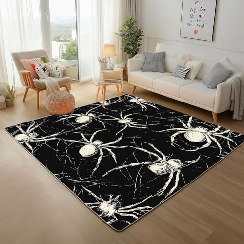 Dpvbffx Gotisch Spinne Fußmatte 60x90 cm, Schwarz Weiß Spinnennetz Teppich Klein rutschfest, Horror Halloween Teppich Kurzflor, Waschbarer Teppiche Gegend Schmutzfangmatte fur Innen Outdoor Eingang Dpvbffx Gotisch Spinne Fußmatte 60x90 cm, Schwarz Weiß Spinnennetz Teppich Klein rutschfest, Horror Halloween Teppich Kurzflor, Waschbarer Teppiche Gegend Schmutzfangmatte fur Innen Outdoor Eingang von Dpvbffx