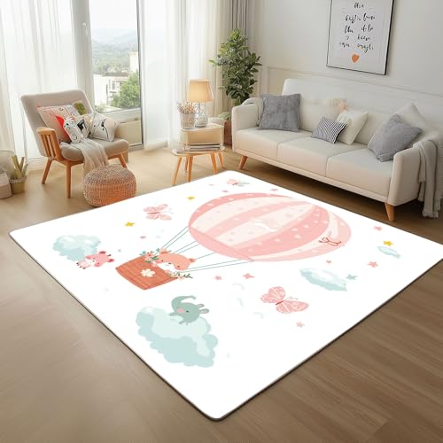 Dpvbffx Heißluftballon Teppich Groß 160x230 cm, Niedliche Karikatur Waschbare Teppiche Antirutsch, Sterne Schmetterling Wolke Teppich Kurzflor Fur Wohnzimmer Schlafzimmer Kinderzimmer Bettvorleger Dpvbffx Heißluftballon Teppich Groß 160x230 cm, Niedliche Karikatur Waschbare Teppiche Antirutsch, Sterne Schmetterling Wolke Teppich Kurzflor Fur Wohnzimmer Schlafzimmer Kinderzimmer Bettvorleger von Dpvbffx