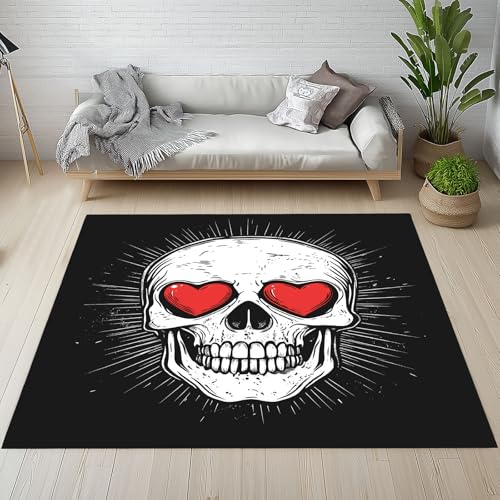 Dpvbffx Herz Chädel Fußmatte 50x80 cm, Lustige Totenkopf Teppich Klein rutschfest, Gotisch Halloween Skull Teppich Kurzflor, Waschbarer Teppiche Gegend Schmutzfangmatte fur Innen Outdoor Eingang Dpvbffx Herz Chädel Fußmatte 50x80 cm, Lustige Totenkopf Teppich Klein rutschfest, Gotisch Halloween Skull Teppich Kurzflor, Waschbarer Teppiche Gegend Schmutzfangmatte fur Innen Outdoor Eingang von Dpvbffx